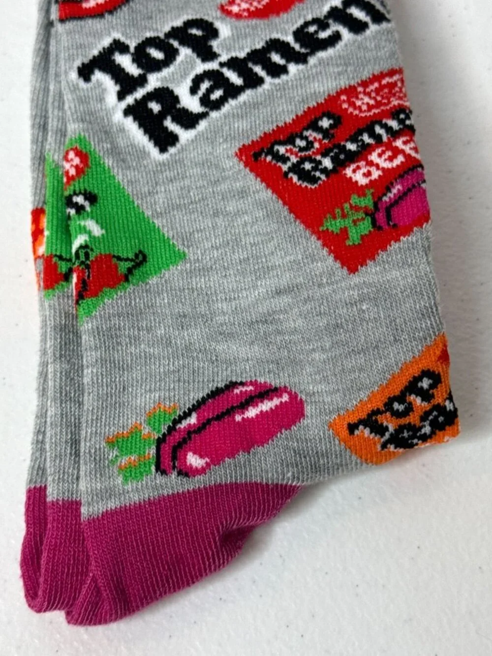 Top Ramen Nissin Novelty Crew Socks Gray New